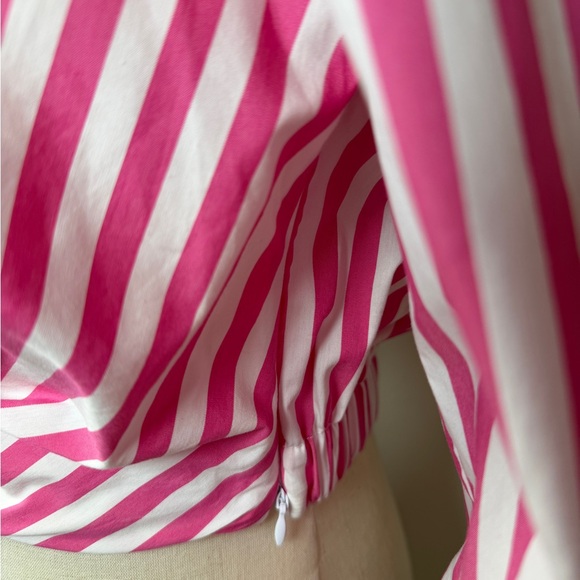 Elegant Pink and White Striped Blouse - Picture 5 of 11
